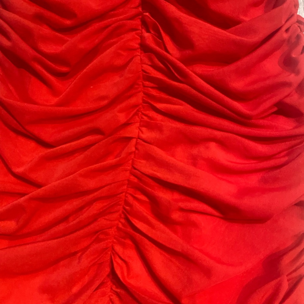 Superdown Red Ruched Bodycon Dress - Picture 6 of 7